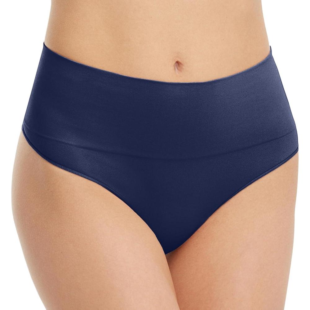imageSPANX SPANXshape Everyday Shaping Thong  Core Control Shapewear Underwear  Invisible Under Clothes  Seamless DesignDark Sapphire
