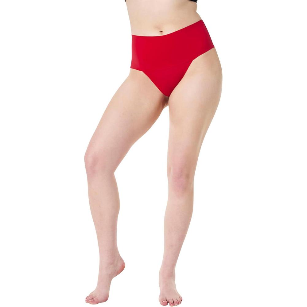 imageSPANX Supersmooth Undietectable Thong for Women Invisible NoShow Thong Underwear with Comfortable Core ControlSpanx Red