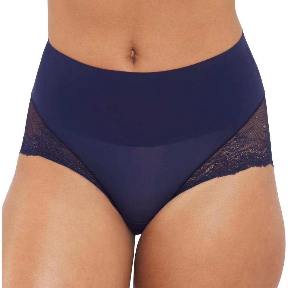 imageSPANX smooth Undietectable Lace HiHipster  Core Control  Comfortable Lace Shapewear Underwear  No Visible Panty LinesTimeless Navy