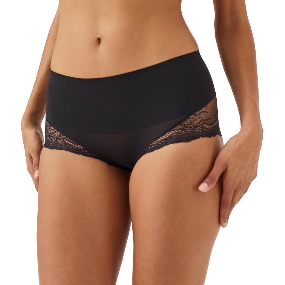 imageSPANX smooth Undietectable Lace HiHipster  Core Control  Comfortable Lace Shapewear Underwear  No Visible Panty LinesVery Black