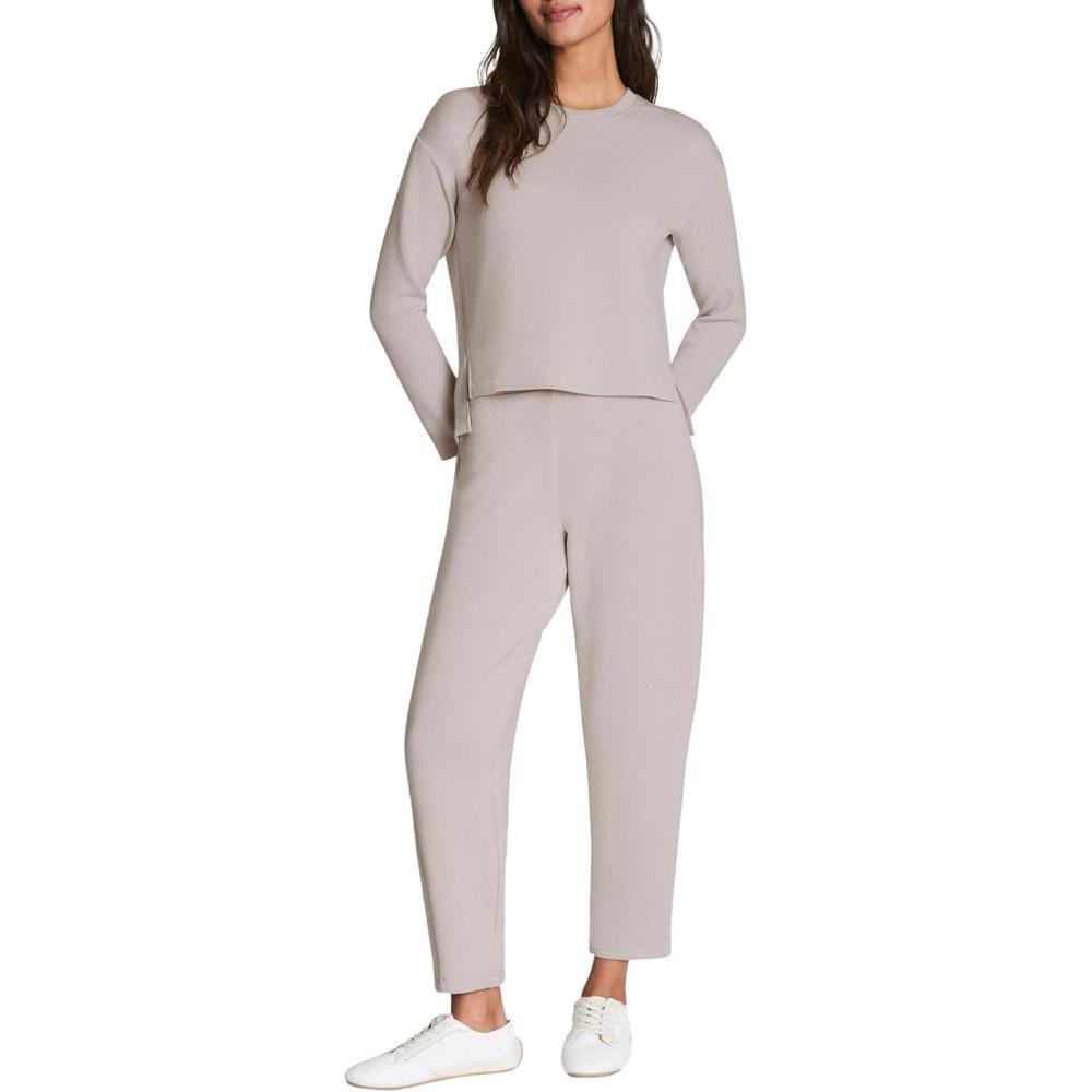 imageSpanx AirEssentials Relaxed Long Sleeve Top  HipLength Relaxed UPF 50 ProtectionFrench Grey