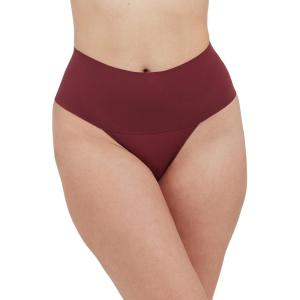 SPANX Supersmooth Undie-tectable Thong for Women, Invisible No-Show Thong Underwear with Comfortable Core Control(Sangria)