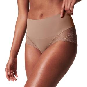 SPANX smooth Undie-tectable Lace Hi-Hipster – Core Control – Comfortable Lace Shapewear Underwear – No Visible Panty Lines(Cafe Au Lait)