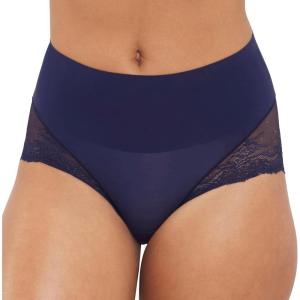 SPANX smooth Undie-tectable Lace Hi-Hipster – Core Control – Comfortable Lace Shapewear Underwear – No Visible Panty Lines(Timeless Navy)