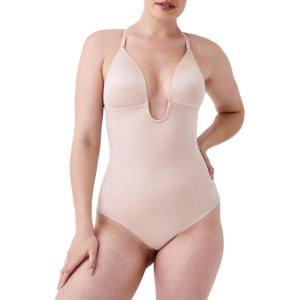 SPANXshape Suit Your Fancy Plunge Low-Back Thong Bodysuit – Comfortable One Piece – Medium Compression – Seamless(Champagne Beige)