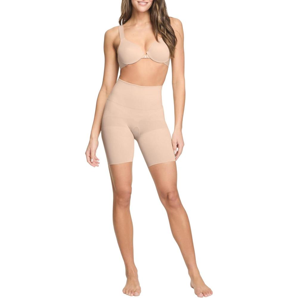 imageASSETS by SPANX MidThigh ShortSeamless Shapewear ShortsUltraFirm CompressionThighampampTummy ControlComfortable ampamp BreathableNaked