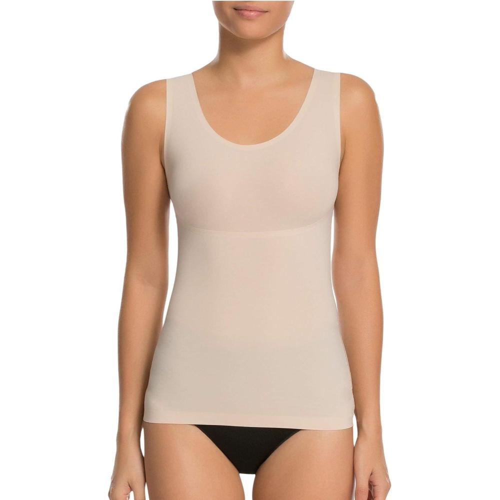 imageSPANX Invisible Shaping Tank Top  Smoothing Base Layer  MoistureWicking AllDay Ease  ElasticFree  Shaping Tank TopSoft Nude