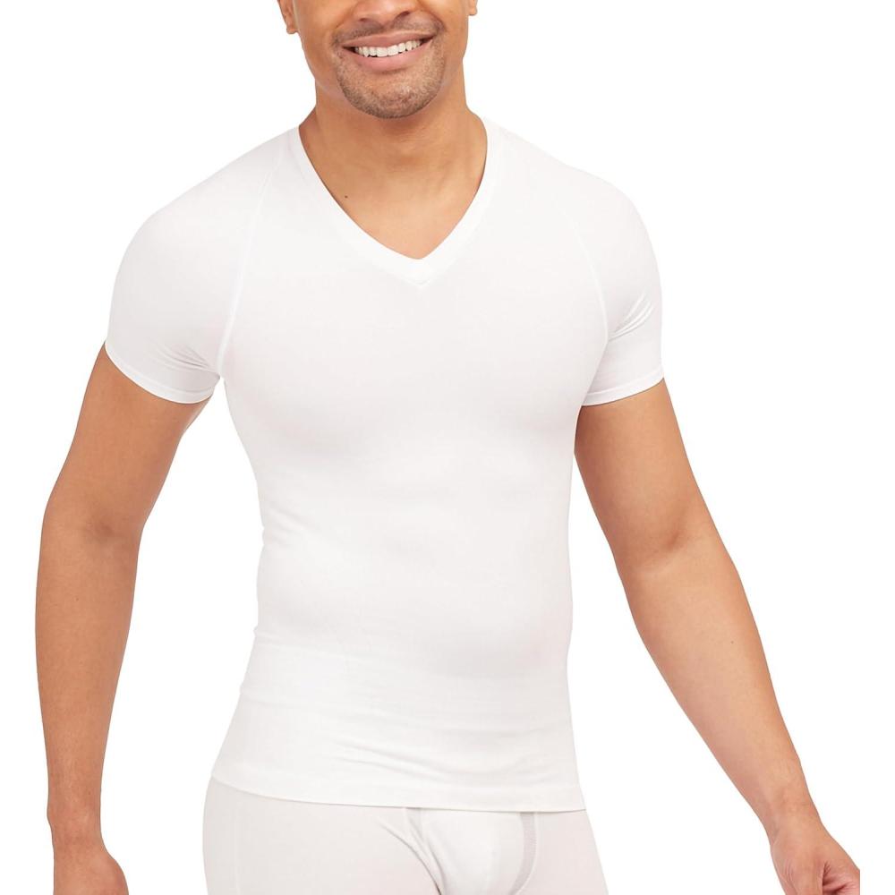 imageSPANX Mens Zoned Performance Compression VNeckBright White