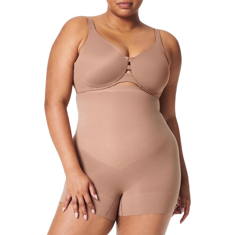 imageSPANX SPANXsculpt Seamless Power HighWaisted Shorty  For All Hemline Lengths  Core Control Shapewear  Seamless UnderwearCafe Au Lait