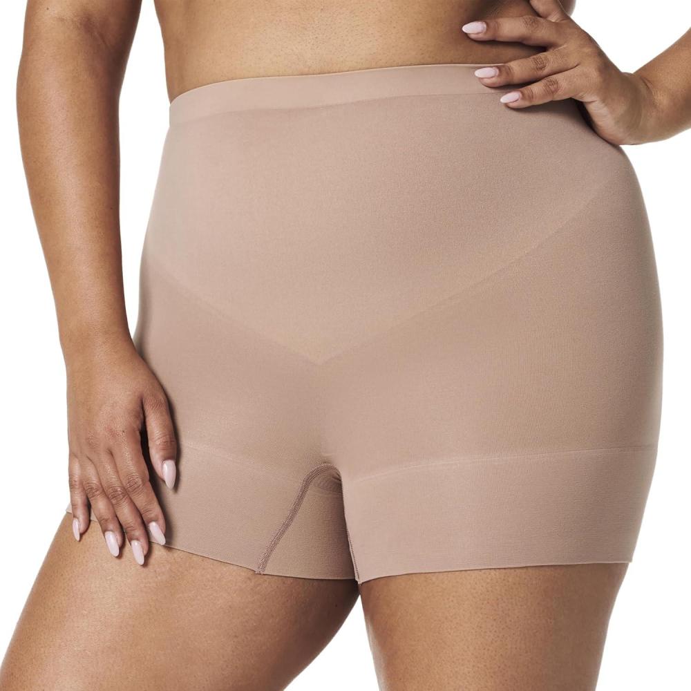 imageSPANX SPANXsculpt Seamless Power Shorty  For All Hemline Lengths  Lightweight Core Control Shapewear  DigFree WaistbandCafe Au Lait