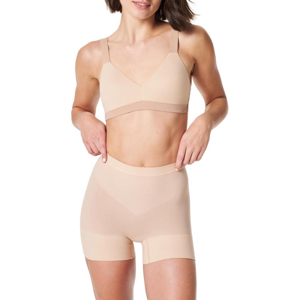 imageSPANX SPANXsculpt Seamless Power Shorty  For All Hemline Lengths  Lightweight Core Control Shapewear  DigFree WaistbandSoft Nude