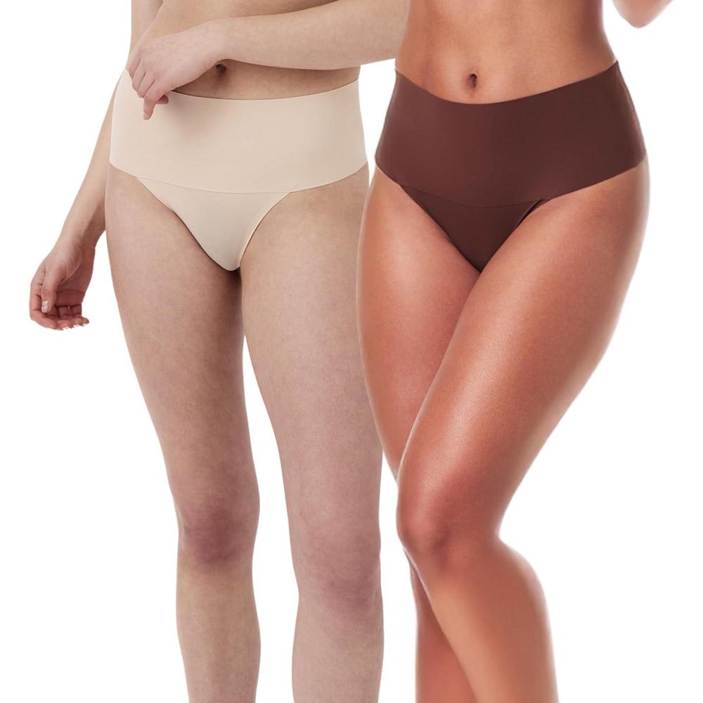 imageSPANX SPANXsupersmooth Undietectable Thong  Comfortable Core Control  Invisible Shapewear Thong  Womens No Show Thong UnderwearSoft NudeHickoryM