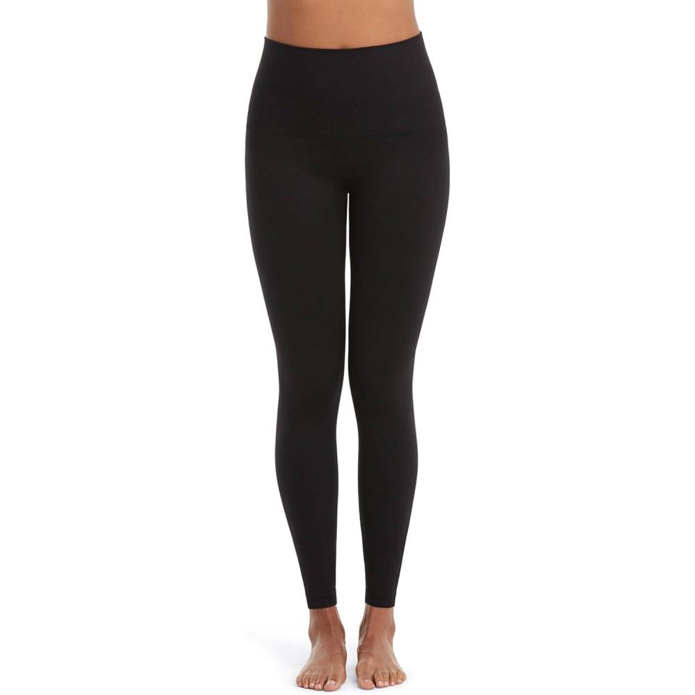 imageSPANX Seamless Leggings  Comfortable Athletic Wear  Core ampamp Tummy Control for Shaping  Natural Waist FitBlack