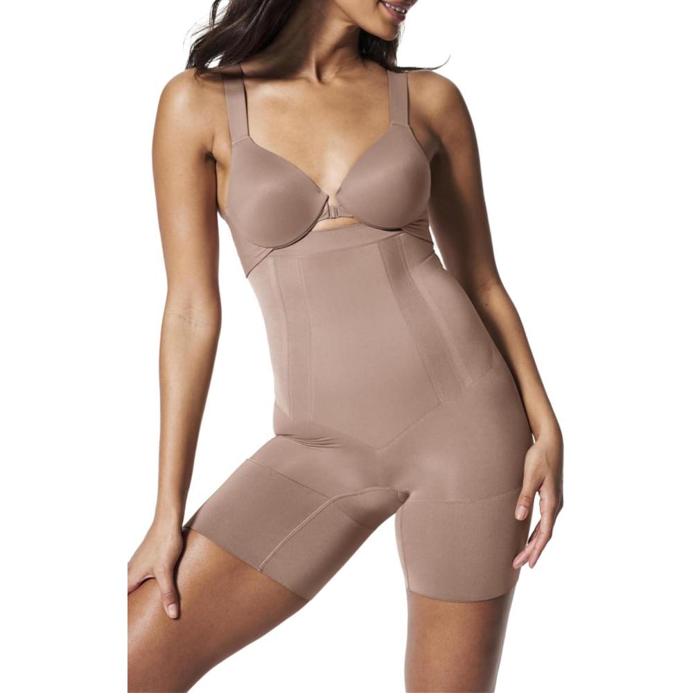 imageSPANX sculpt OnCore HighWaisted MidThigh Short  Powerful Sculpting Shapwear for Women  Level 4 Compression  Core ControlCafe Au Lait