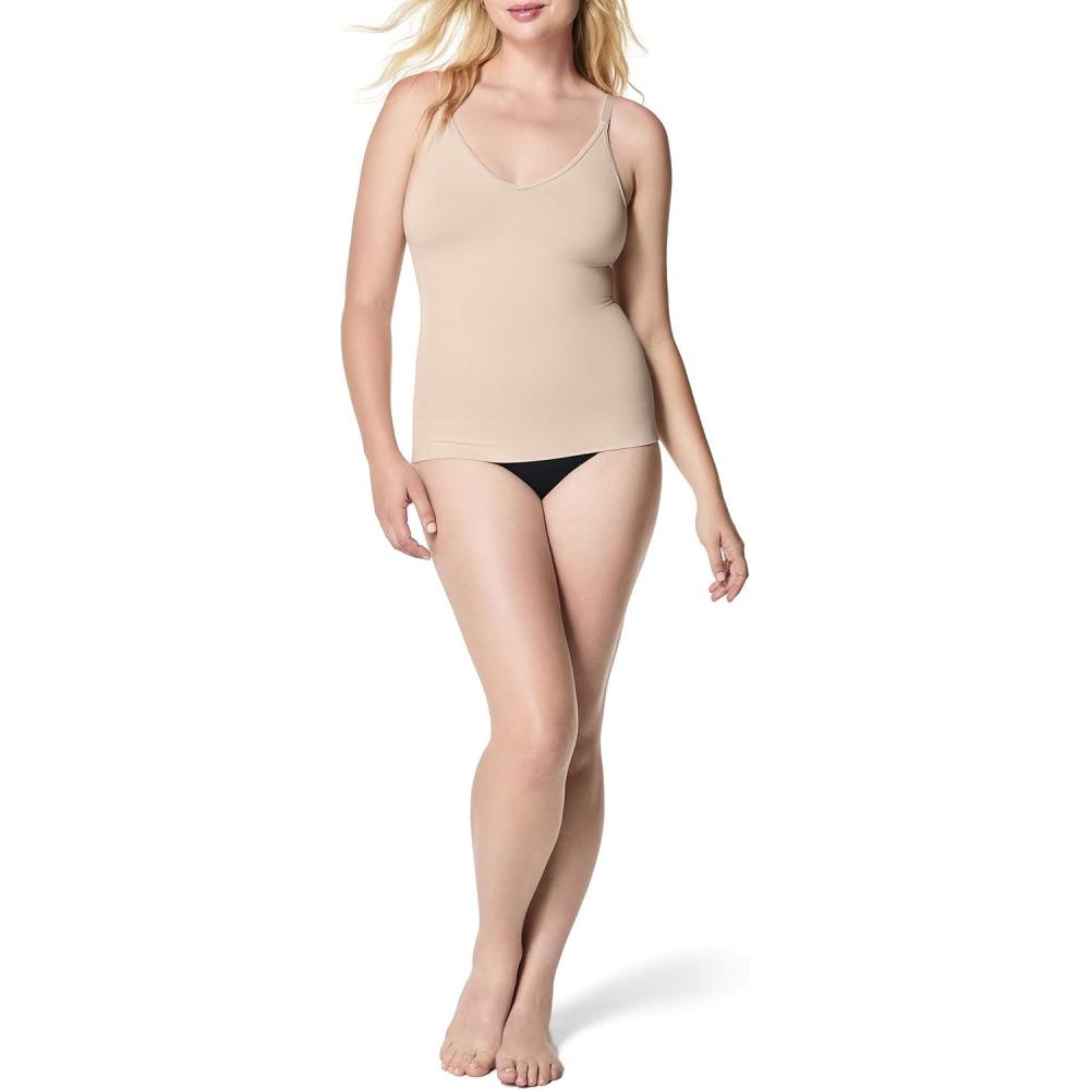 imageSPANXsculpt Seamless Power Cami  Camisole Shapewear for Women  Adjustable Straps  V Neck  Soft Seamless CamiSoft Nude