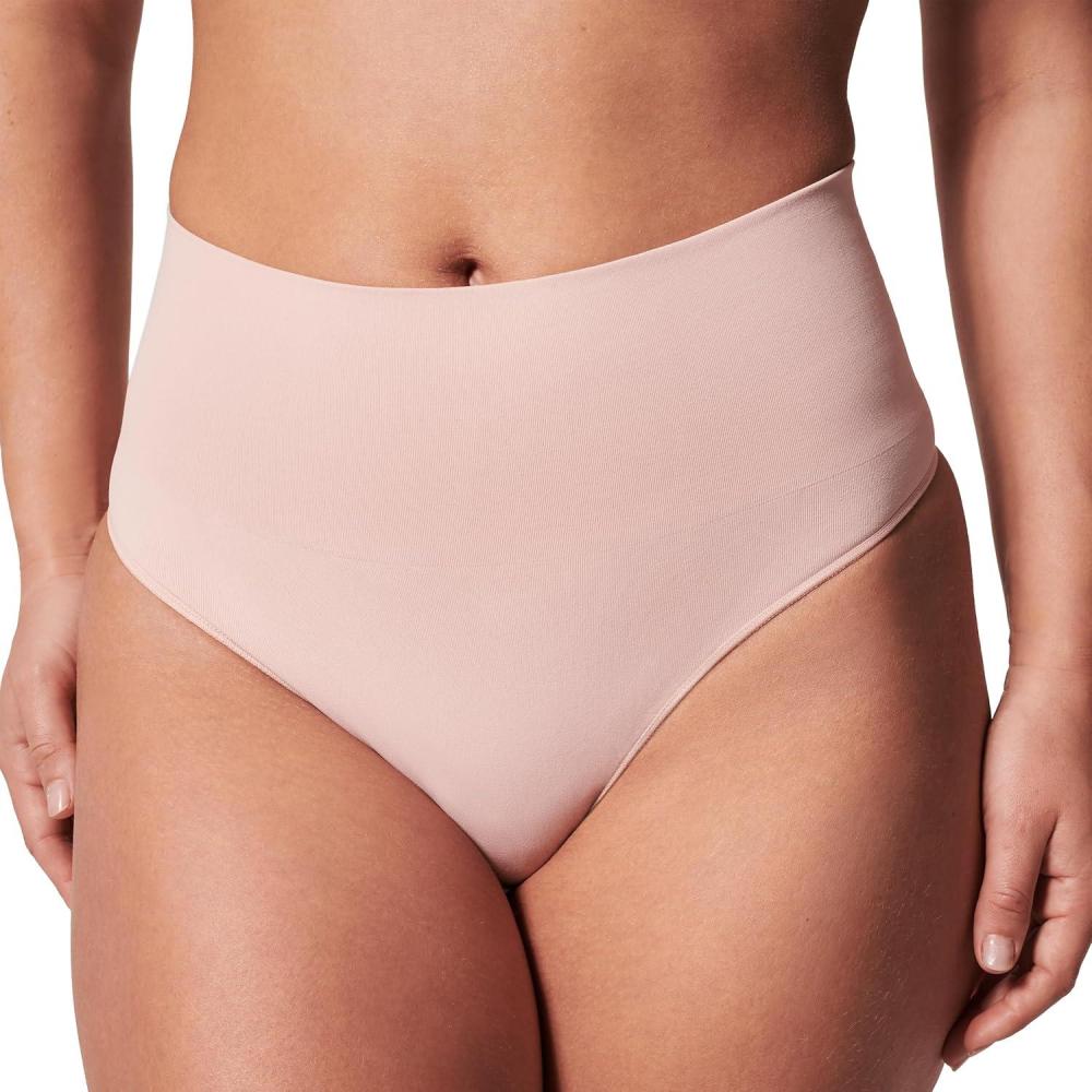 imageSPANXshape ExtraOrdinary Thong  Sculpting with Compression  Womens Shapewear Underwear  Recycled Nylon Fabric BlendVintage Rose
