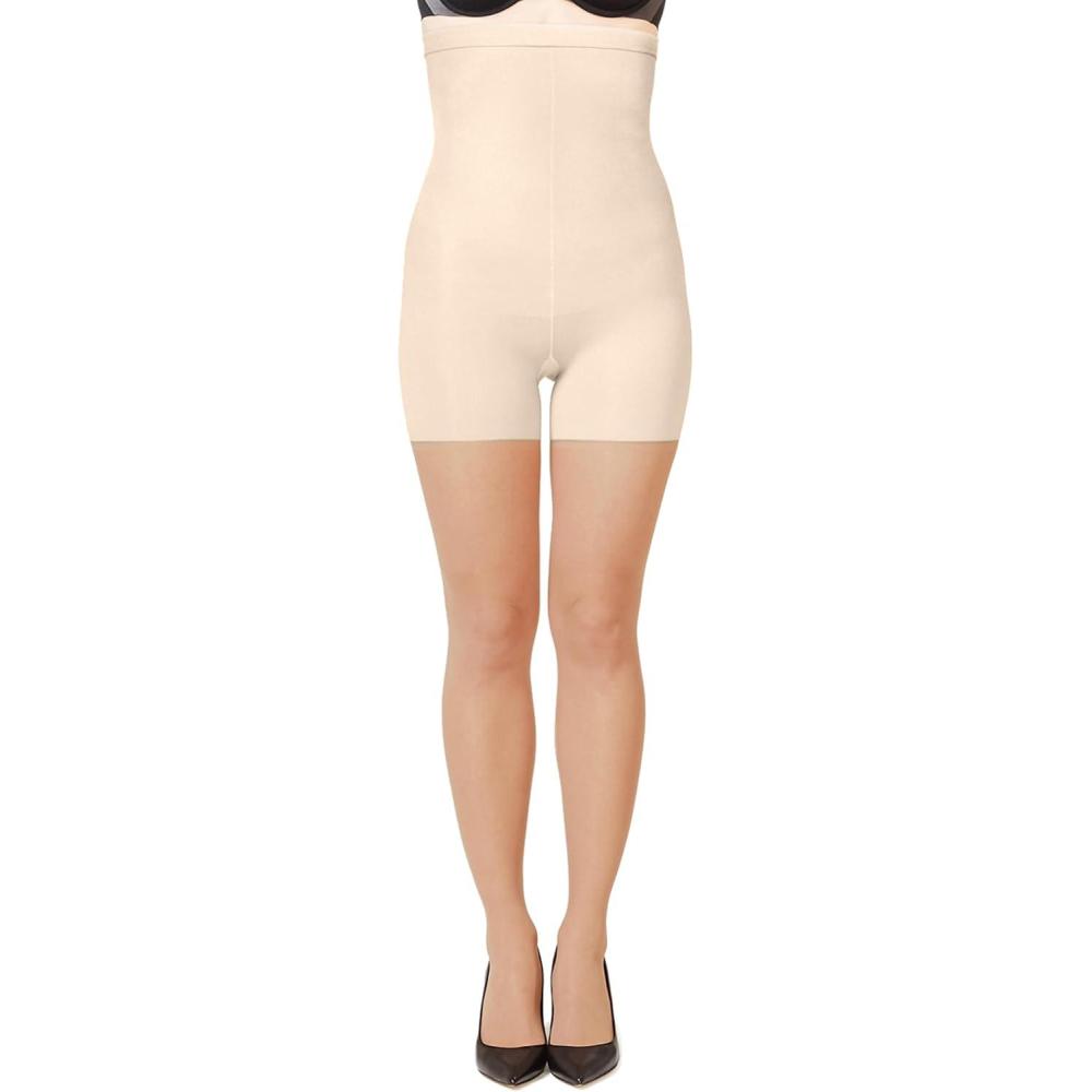 imageSPANXshape HighWaisted MidThigh Sheers  Comfortable Tummy Control Shapewear  Sheer Pantyhose  No Visible Panty LinesColor S4