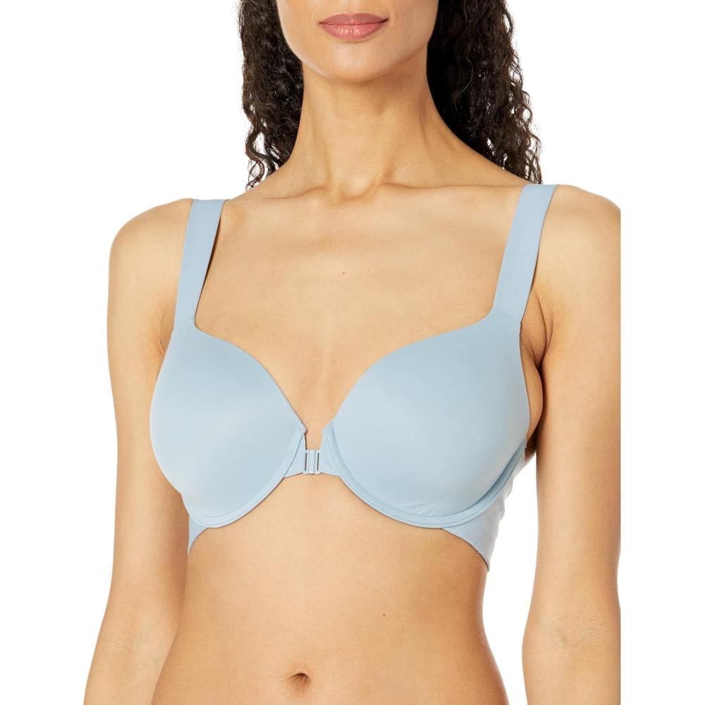 imageSPANXsmooth BraLlelujah Lightly Lined Full Coverage  TShirt Bra  Front Closure  Hosiery Back  Smart Stretch StrapsAntique Blue