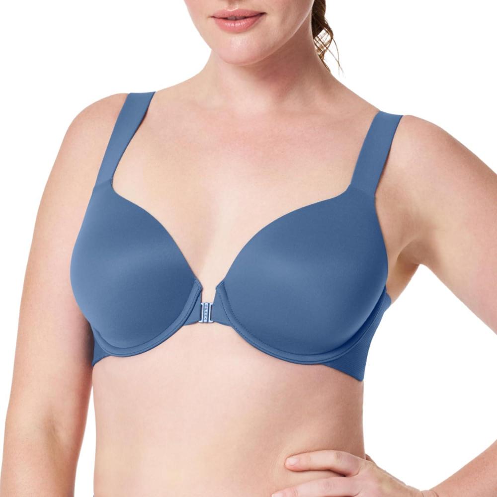 imageSPANXsmooth BraLlelujah Lightly Lined Full Coverage  TShirt Bra  Front Closure  Hosiery Back  Smart Stretch StrapsIndigo Haze
