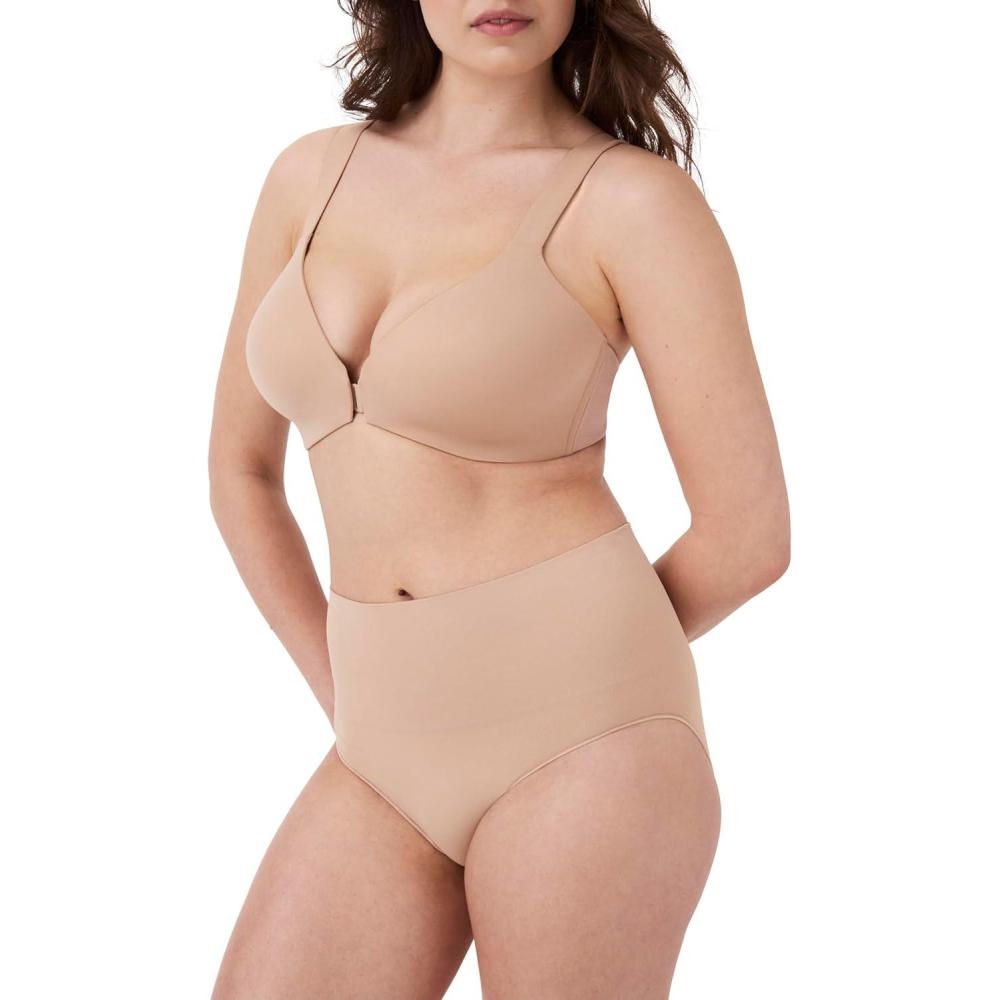 imageSPANXsmooth BraLlelujah Lightly Lined Full Coverage  TShirt Bra  Front Closure  Hosiery Back  Smart Stretch StrapsNaked 20