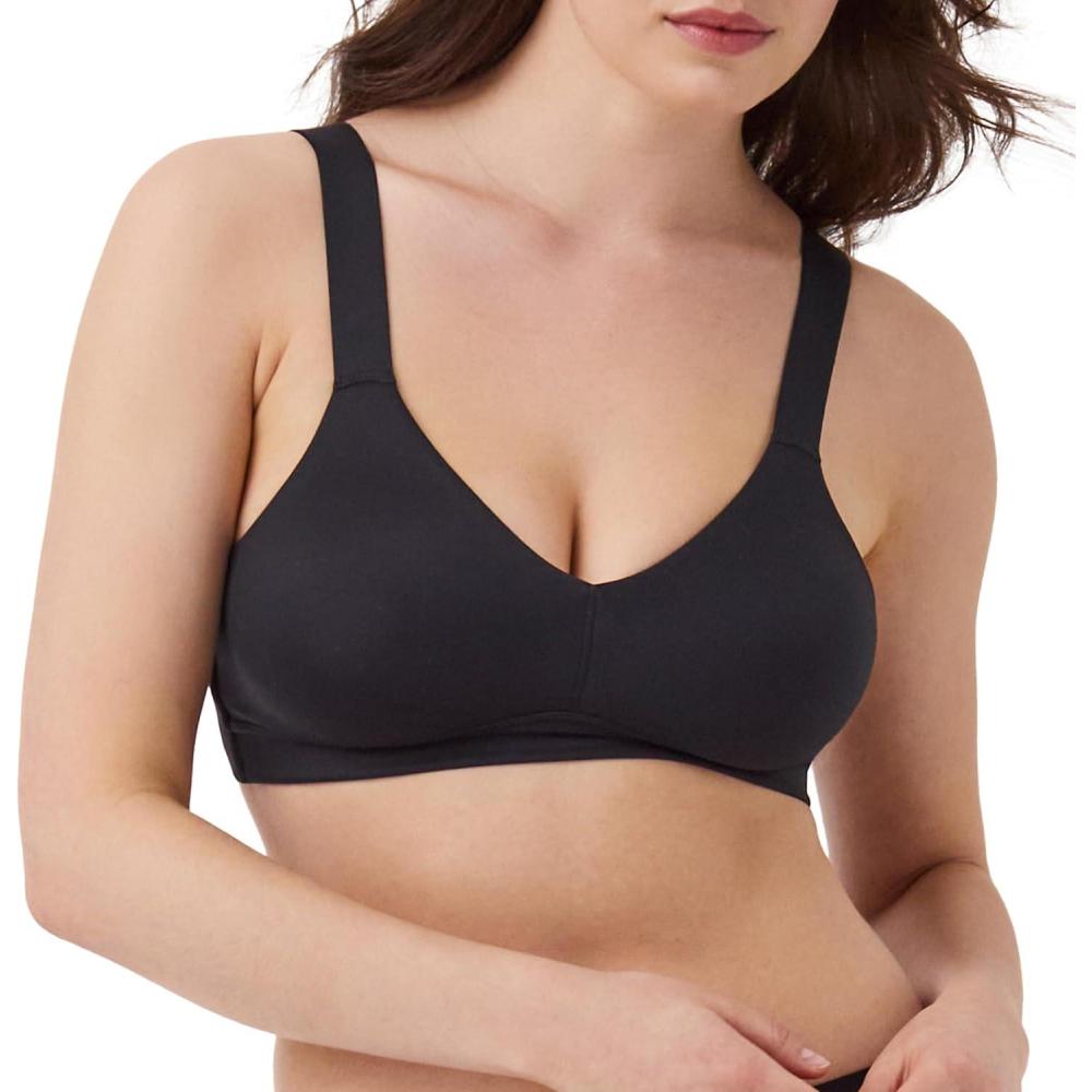 imageSPANXsmooth BraLlelujah Unlined Bralette  Comfortable Support  WireFree Bra  Hosiery Back Smoothing  DigFree StrapsVery Black
