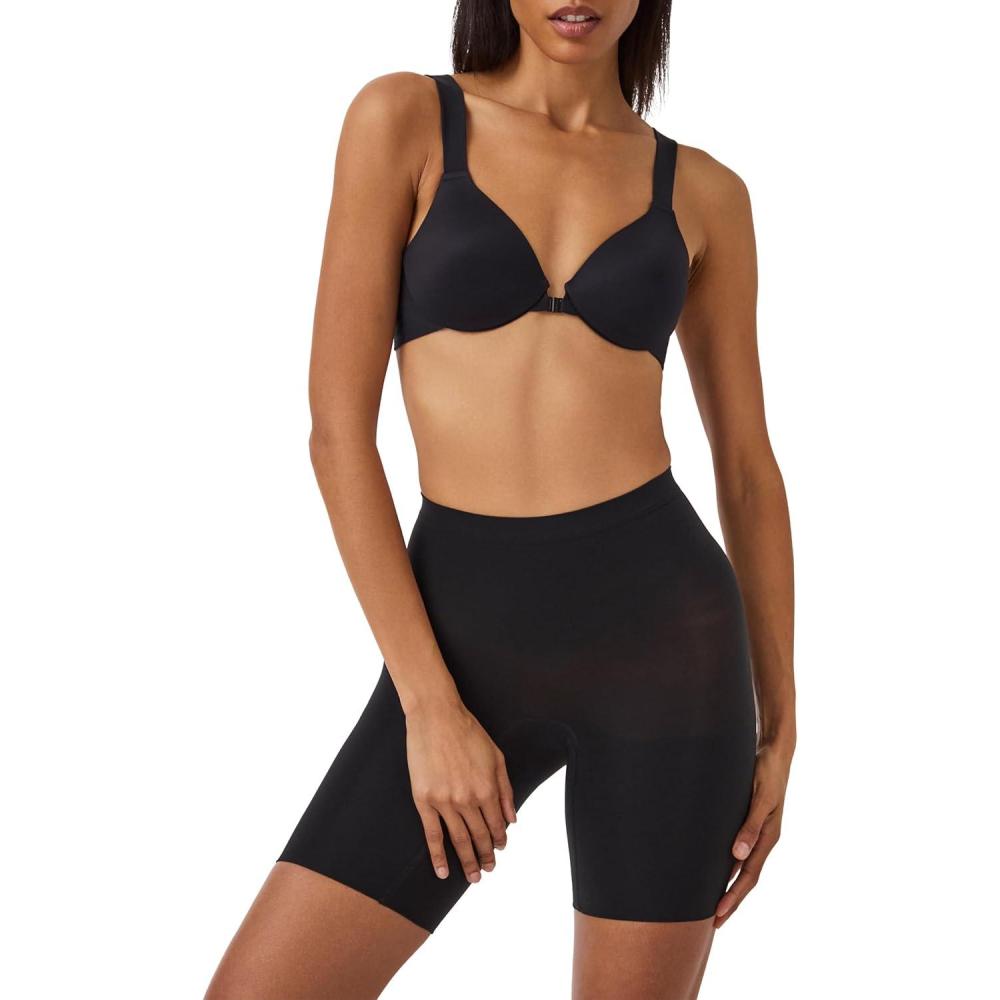 imageSpanx SPANXsculpt Seamless Power MidThigh Short  Core Shapewear  Lightweight AllDay Shaping ampamp Support  No Panty LinesVery Black