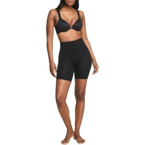 ASSETS by SPANX Mid-Thigh Short-Seamless Shapewear Shorts-Ultra-Firm Compression-Thigh&Tummy Control-Comfortable & Breathable(Very Black)