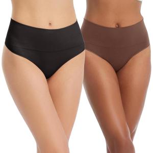 SPANX SPANXshape Everyday Shaping Thong – Core Control Shapewear Underwear – Invisible Under Clothes – Seamless Design-Black-Naked 4.0-M