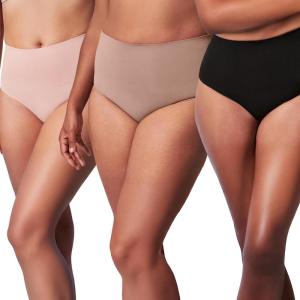 SPANX SPANXshape ExtraOrdinary Brief – Sculpting with Compression – Women’s Shapewear Underwear – Recycled Nylon Fabric Blend-Black-Cafe au lait-Vintage Rose-M