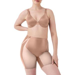 SPANXshape Booty-Lifting Mid-Thigh Short – Butt Lifting Shorts – Medium Compression – With Tummy Shaping(Cafe Au Lait)