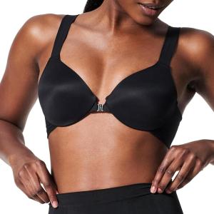 SPANXsmooth Bra-Llelujah! Lightly Lined Full Coverage – T-Shirt Bra – Front Closure – Hosiery Back – Smart Stretch Straps – Very Black – 36C