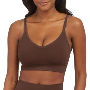 SPANXsmooth EcoCare Seamless Shaping Longline Bralette – Comfortable Everyday Bralette – Women’s Bra with No Underwire(Chestnut Brown)