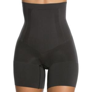 SPANX SPANXsculpt OnCore High-Waisted Mid-Thigh Short – Powerful Sculpting Shapwear for Women – Level 4 Compression(Very Black)